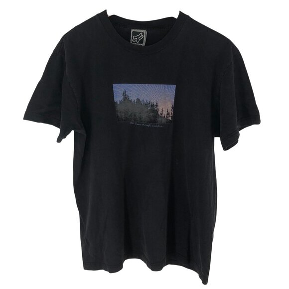 Fox Mens L Black Graphic T-Shirt  The Dreams That Stuff Is Made From 100% Cotton - Picture 7 of 7